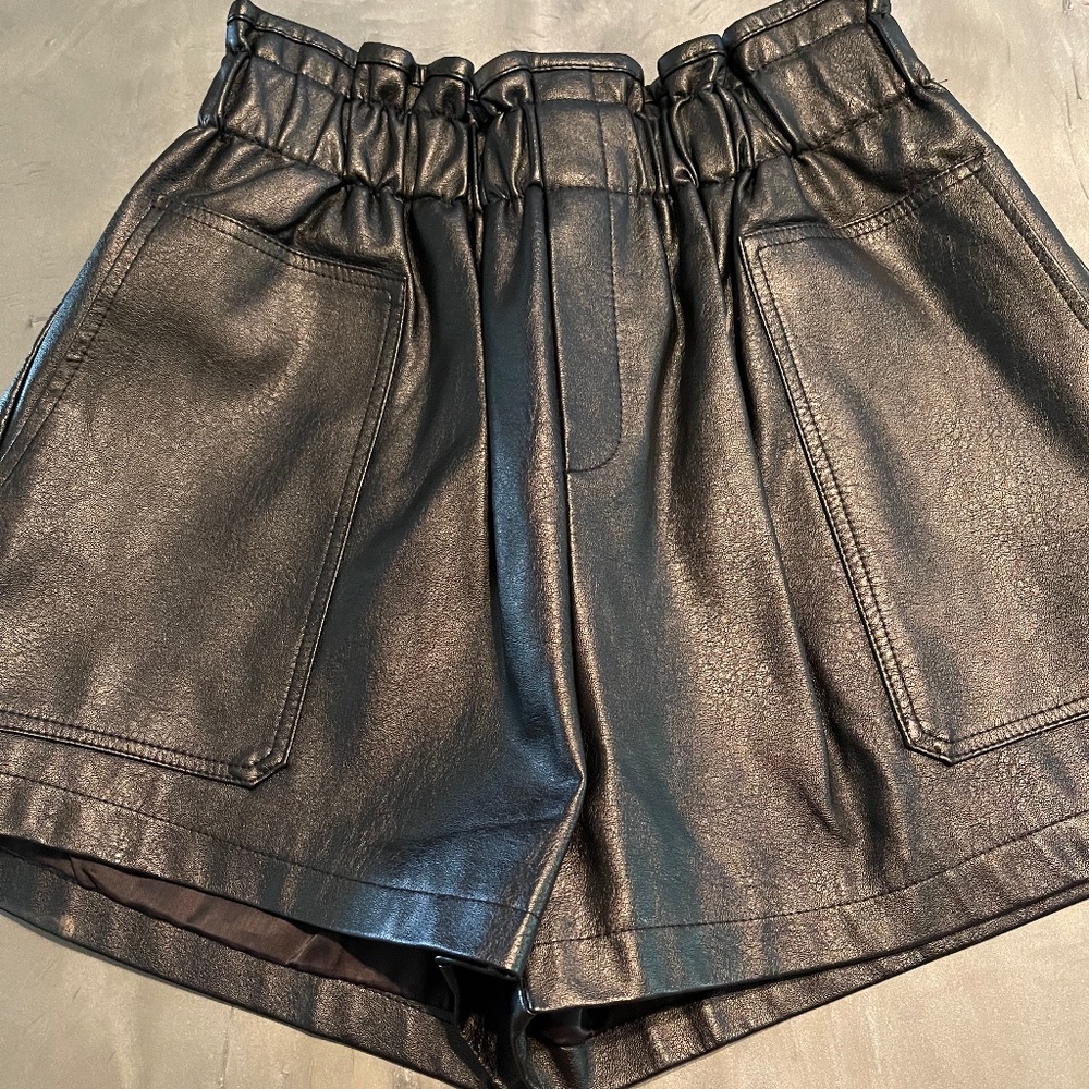 Genuine Leather shorts women xxl